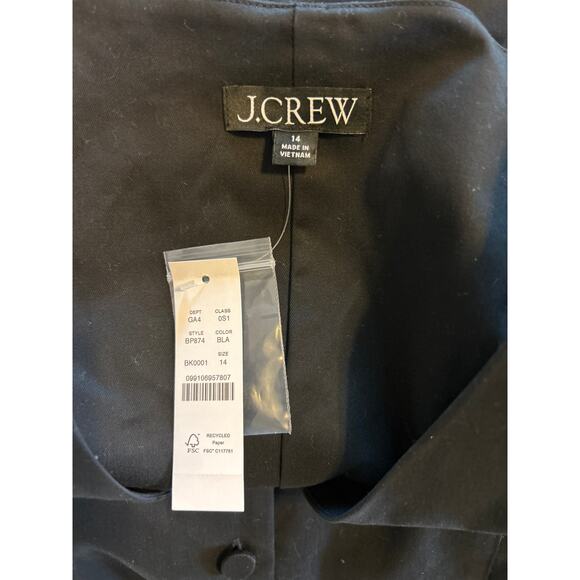 J. Crew | (NWT) Black Button Front Ballon Sleeve Sheath Dress | 14 - Picture 15 of 15